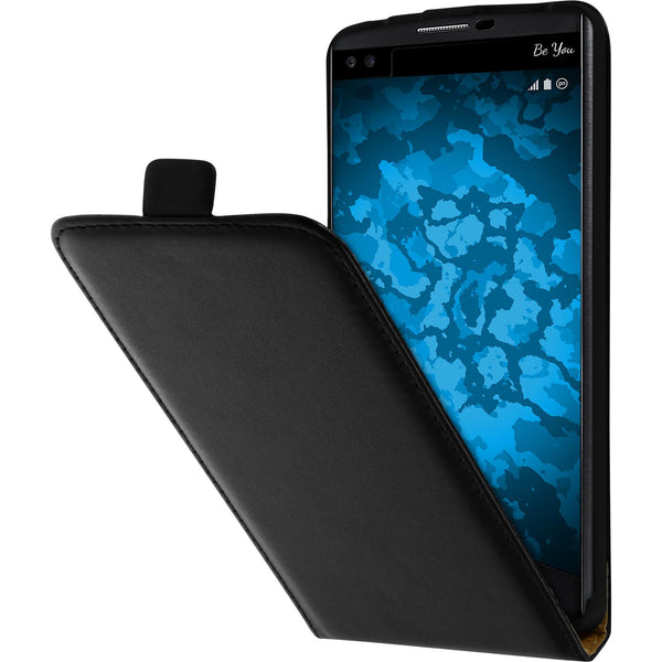 Kunst-Lederhülle für LG V10 Flip-Case schwarz Cover