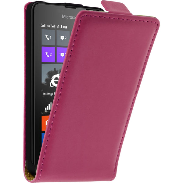 Kunst-Lederhülle für Microsoft Lumia 430 Dual Flip-Case pink
