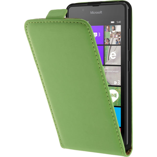 Kunst-Lederhülle für Microsoft Lumia 540 Dual Flip-Case grün
