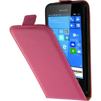 Kunst-Lederhülle für Microsoft Lumia 550 Flip-Case pink + 2