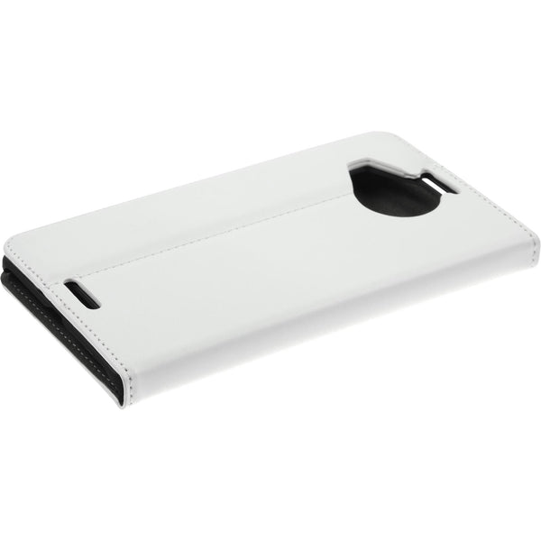 Kunst-Lederhülle für Microsoft Lumia 950 XL Book-Case weiß +