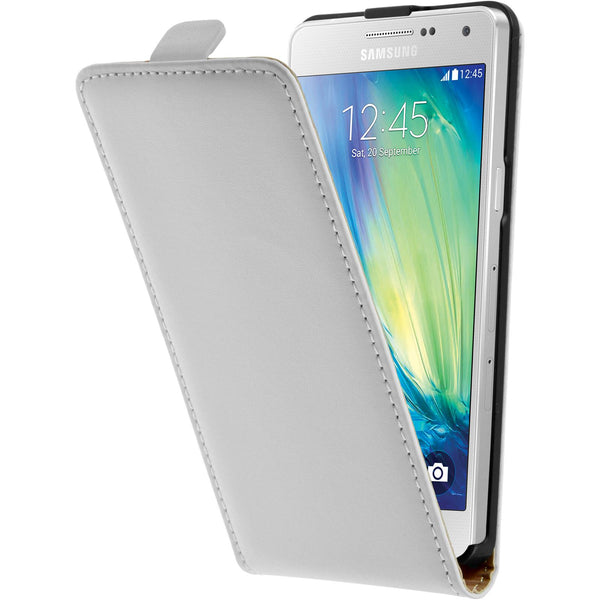 Kunst-Lederhülle für Samsung Galaxy A5 (A500) Flip-Case weiß