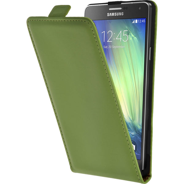 Kunst-Lederhülle für Samsung Galaxy A7 (A700) Flip-Case grün