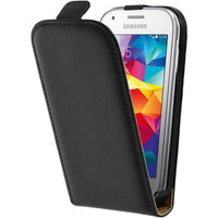 Kunst-Lederhülle für Samsung Galaxy Ace Style Flip-Case schw