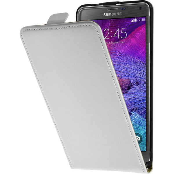 Kunst-Lederhülle für Samsung Galaxy Note 4 Flip-Case weiß +