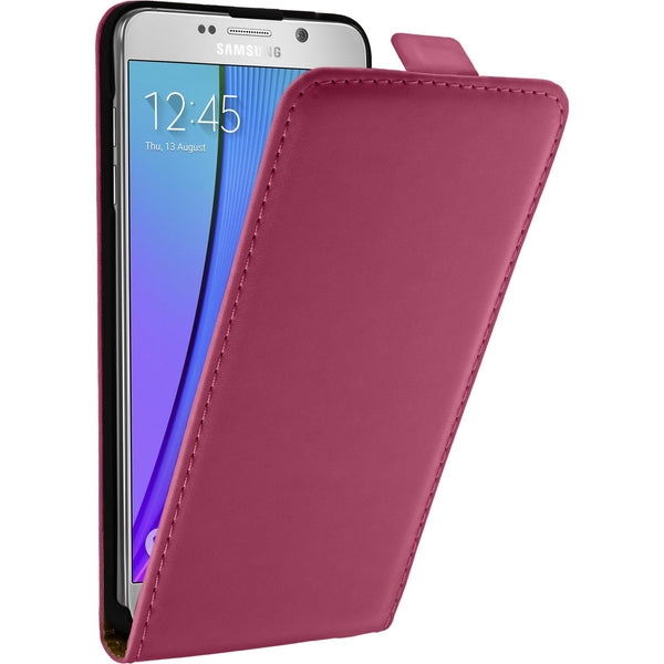Kunst-Lederhülle für Samsung Galaxy Note 5 Flip-Case pink +