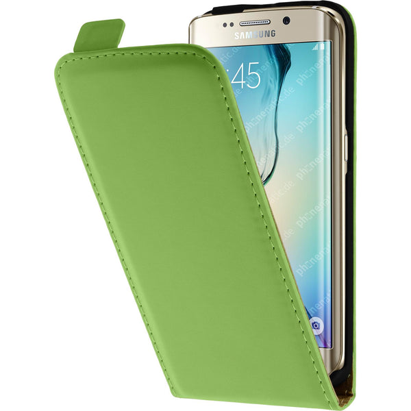 Kunst-Lederhülle für Samsung Galaxy S6 Edge Flip-Case grün +