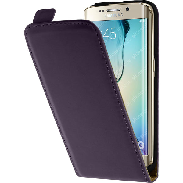 Kunst-Lederhülle für Samsung Galaxy S6 Edge Flip-Case lila +