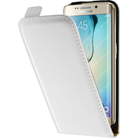 Kunst-Lederhülle für Samsung Galaxy S6 Edge Flip-Case weiﬂ +