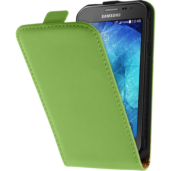 Kunst-Lederhülle für Samsung Galaxy Xcover 3 Flip-Case grün