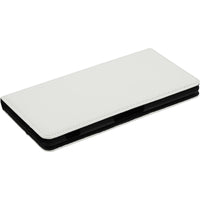 Kunst-Lederhülle für Sony Xperia C5 Ultra Book-Case weiﬂ + 2