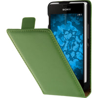 Kunst-Lederhülle für Sony Xperia E1 Flip-Case grün + 2 Schut