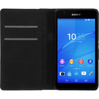 Kunst-Lederhülle für Sony Xperia E4g Book-Case schwarz Cover