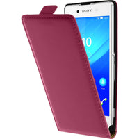 Kunst-Lederhülle für Sony Xperia Z3+ / Plus Flip-Case pink +