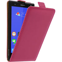 Kunst-Lederhülle für ZTE Star 2 Flip-Case pink + 2 Schutzfol