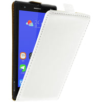 Kunst-Lederhülle für ZTE Star 2 Flip-Case weiﬂ + 2 Schutzfol