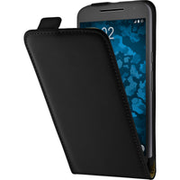 Kunst-Lederhülle für Lenovo Moto Z2 Force Flip-Case schwarz