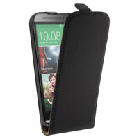 Kunst-Lederhülle für HTC One M8 Flip-Case schwarz + 2 Schutz