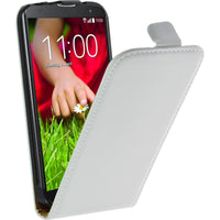 Kunst-Lederhülle für LG G2 mini Flip-Case weiß + 2 Schutzfol