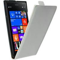 Kunst-Lederhülle für  Nokia Lumia 1520 Flip-Case weiß + 2 Sc