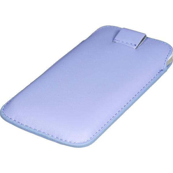 Kunst-Lederhülle für HTC One Tasche lila + 2 Schutzfolien