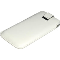 Kunst-Lederhülle für HTC One Tasche weiß + 2 Schutzfolien