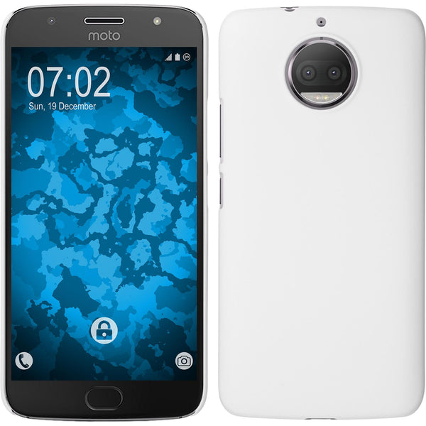 Hardcase für Lenovo Moto G5s Plus gummiert weiﬂ