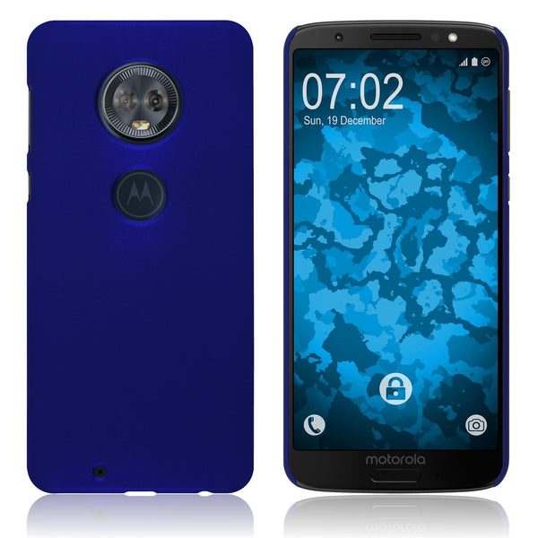 Hardcase für Lenovo Moto G6 gummiert blau