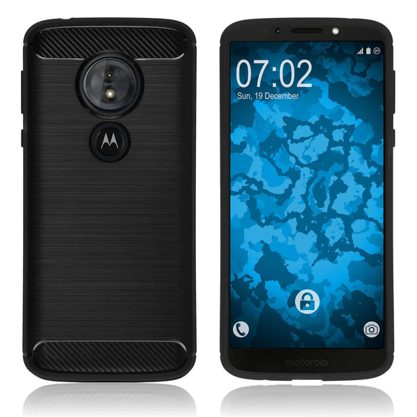 PhoneNatic Case kompatibel mit Lenovo Moto G6 Play - schwarz Silikon Hülle Ultimate Cover