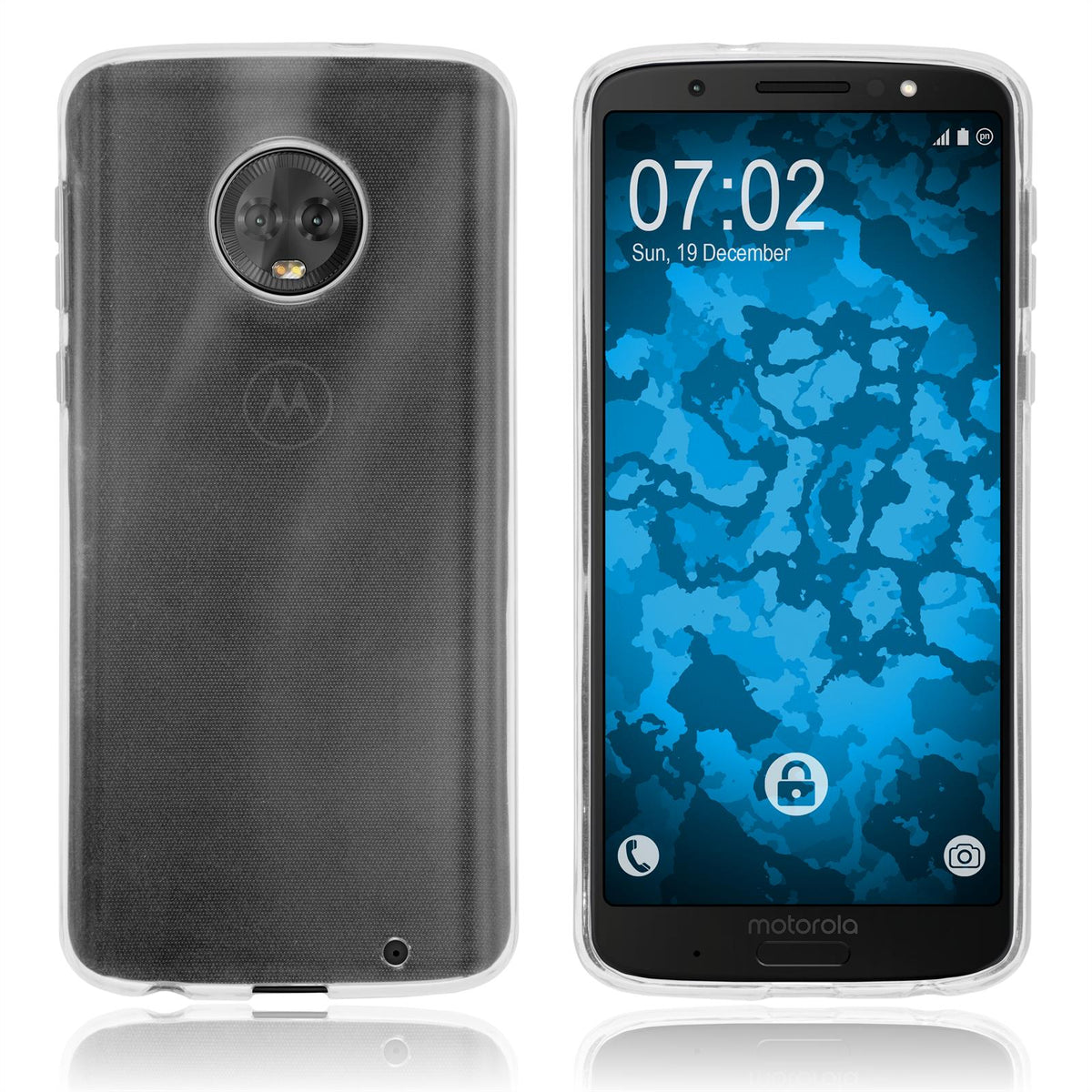 PhoneNatic Case kompatibel mit Lenovo Moto G6 Plus - Crystal Clear Silikon Hülle transparent Cover