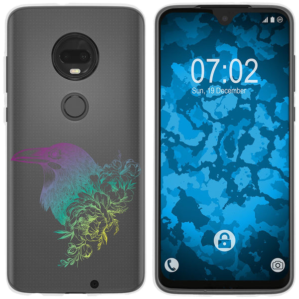 Moto G7 Silikon-Hülle Floral Rabe M4-4 Case