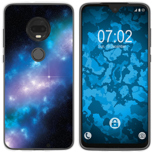 Moto G7 Plus Silikon-Hülle Space Blue Belt M4 Case