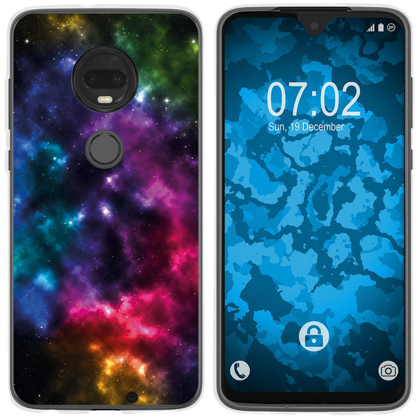 Moto G7 Plus Silikon-Hülle Space Nebula M8 Case