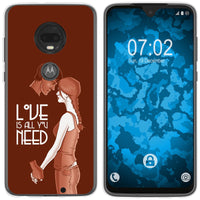 Moto G7 Plus Silikon-Hülle in Love Beziehung M3 Case
