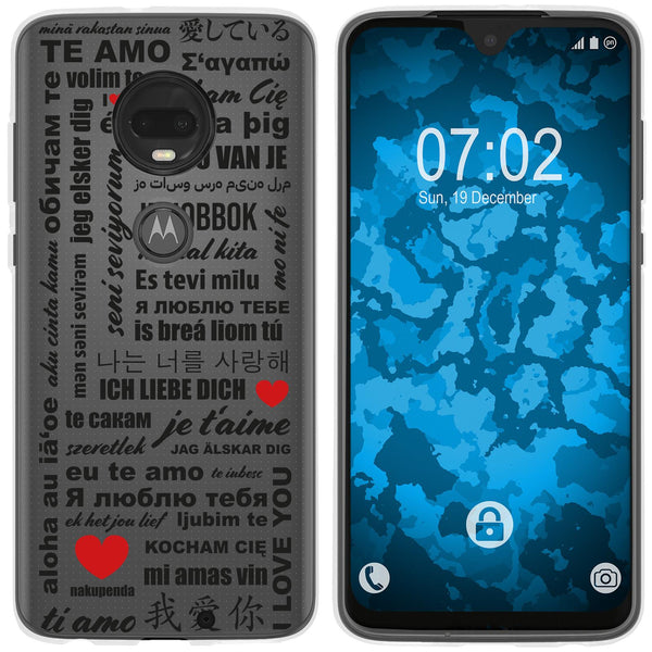 Moto G7 Plus Silikon-Hülle in Love Wörter M4 Case