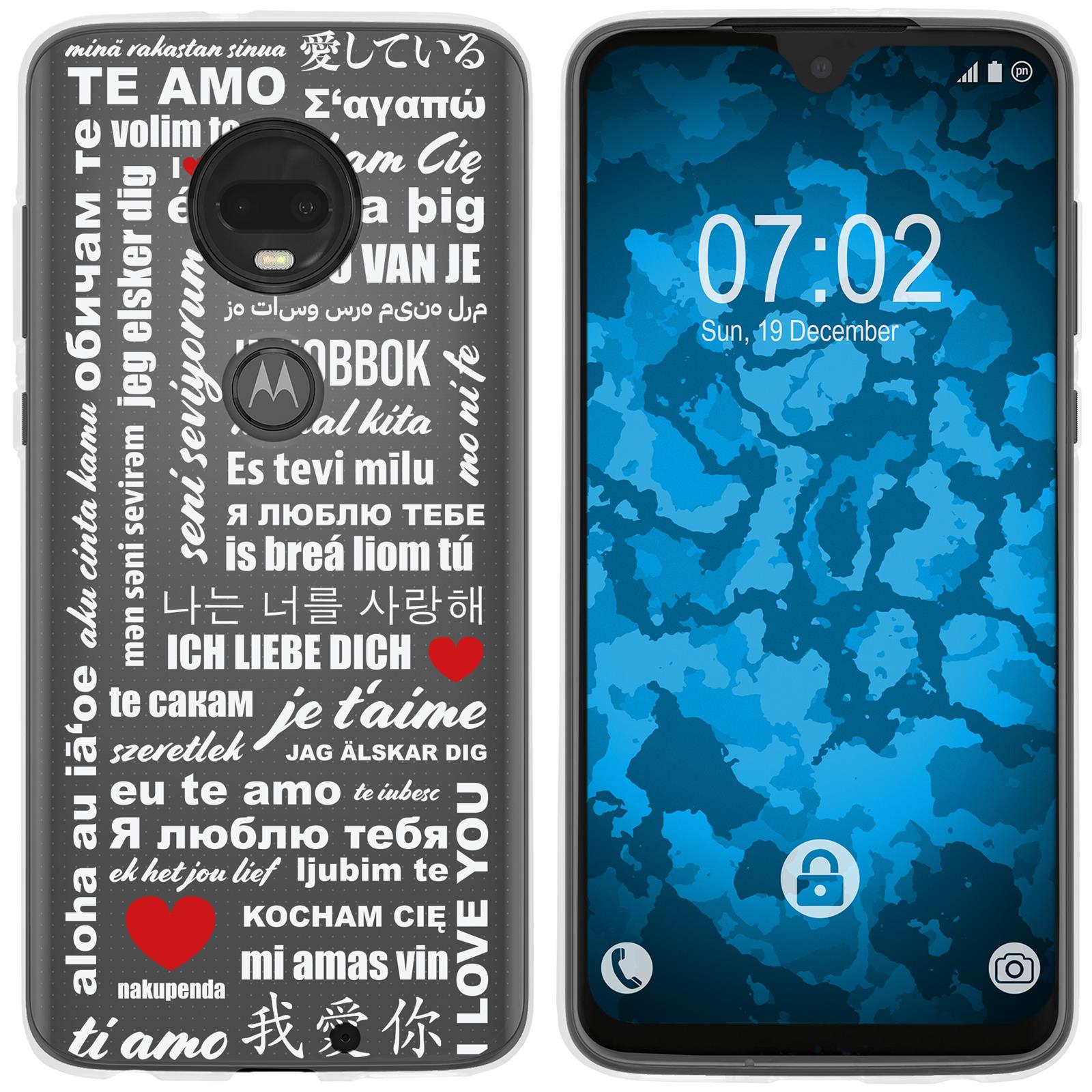 Moto G7 Silikon-Hülle in Love Wörter M5 Case