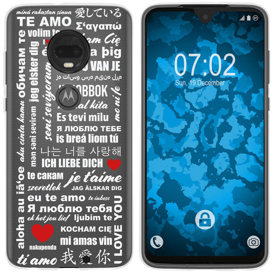 Moto G7 Plus Silikon-Hülle in Love Wörter M5 Case