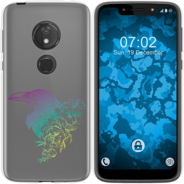 Moto G7 Play Silikon-Hülle Floral Rabe M4-4 Case