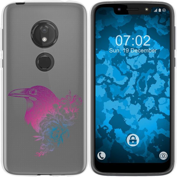 Moto G7 Play Silikon-Hülle Floral Rabe M4-6 Case