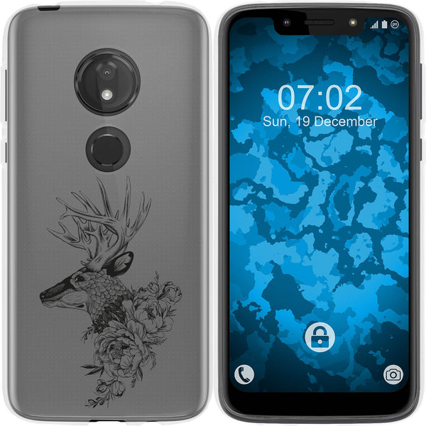 Moto G7 Play Silikon-Hülle Floral Hirsch M7-1 Case