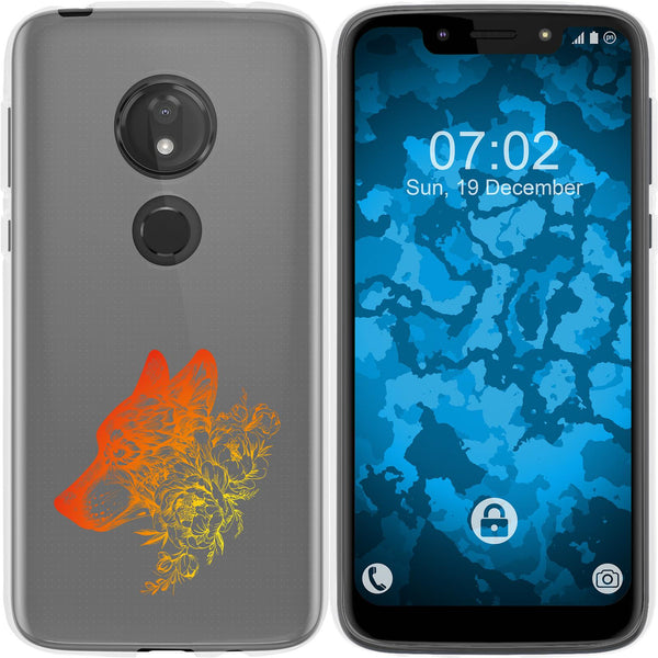 Moto G7 Play Silikon-Hülle Floral Wolf M3-2 Case
