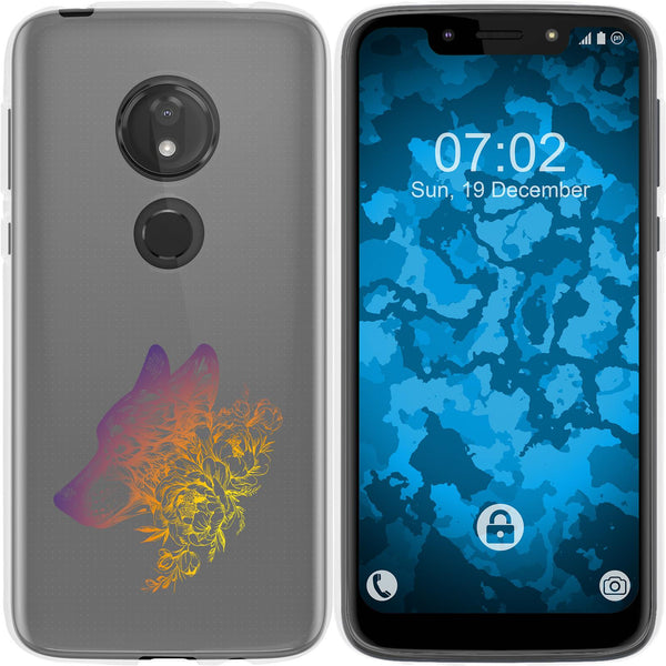Moto G7 Play Silikon-Hülle Floral Wolf M3-3 Case