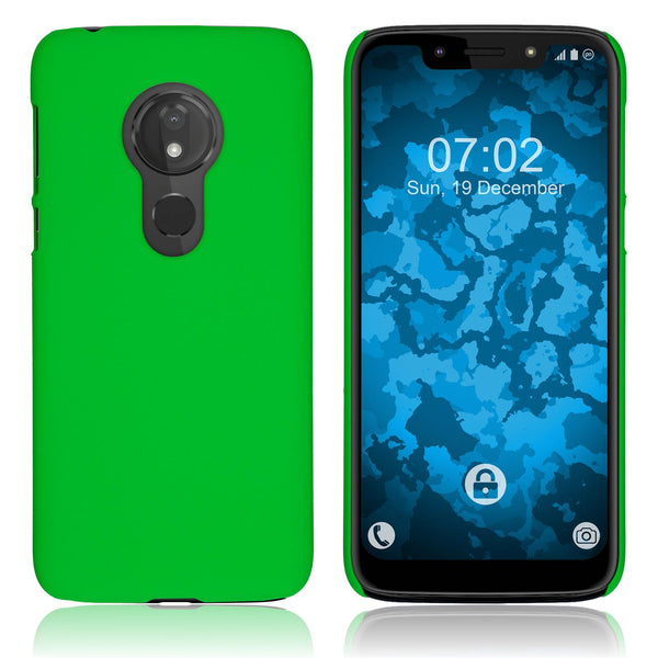 Hardcase für Motorola Moto G7 Play gummiert grün