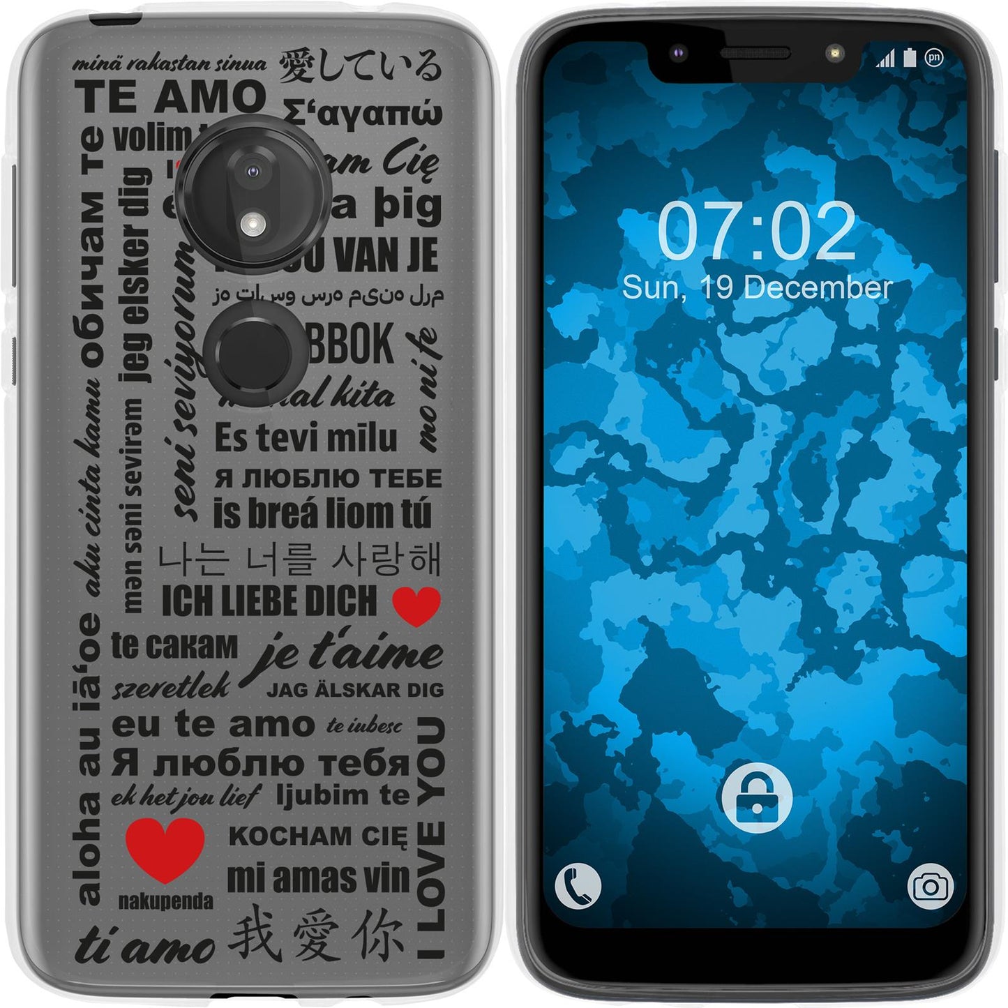 Moto G7 Play Silikon-Hülle in Love Wörter M4 Case