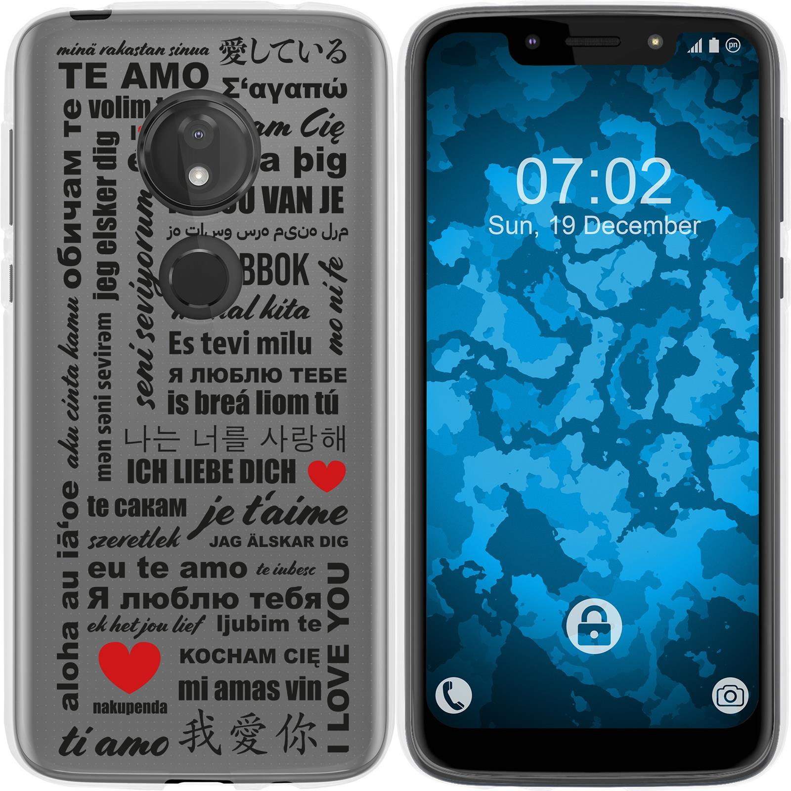 Moto G7 Play Silikon-Hülle in Love Wörter M4 Case