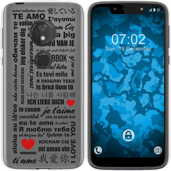Moto G7 Play Silikon-Hülle in Love Wörter M4 Case