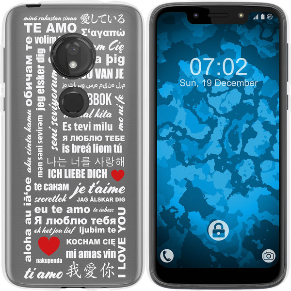 Moto G7 Play Silikon-Hülle in Love Wörter M5 Case