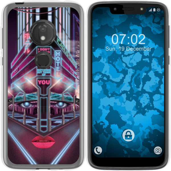 Moto G7 Play Silikon-Hülle Retro Wave Cyberpunk.02 M5 Case