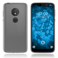 PhoneNatic Case kompatibel mit Motorola Moto G7 Play - Crystal Clear Silikon Hülle transparent + 2 Schutzfolien