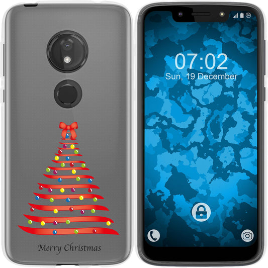 Moto G7 Play Silikon-Hülle X Mas Weihnachten Weihnachtsbaum